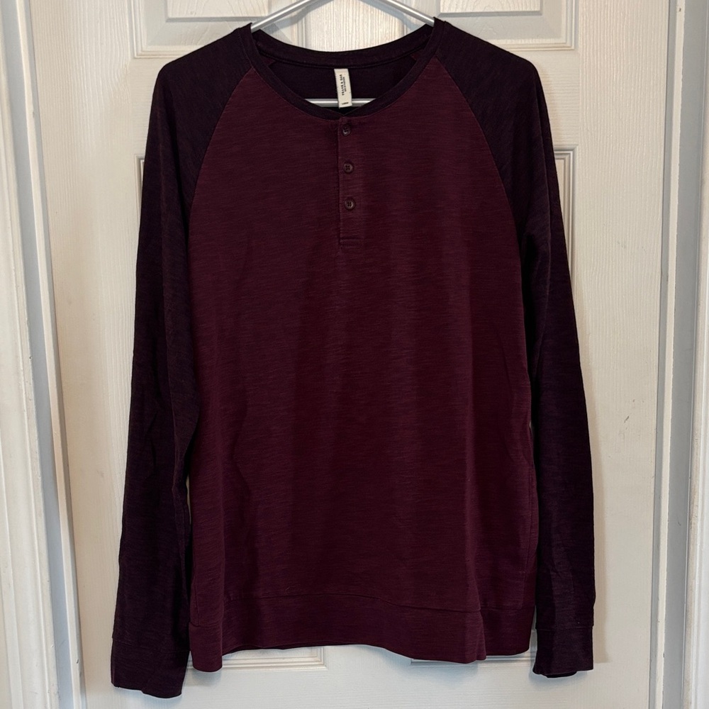 Frank & Oak Maroon Henley Top